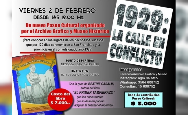 Se realizará un paseo cultural sobre el primer tampierazo