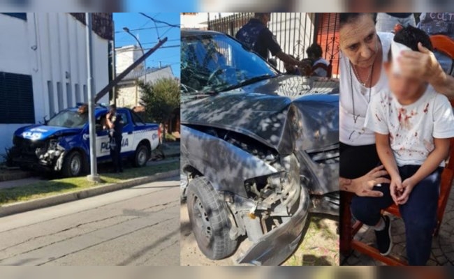 Córdoba: policías chocaron un auto y un nene quedó herido