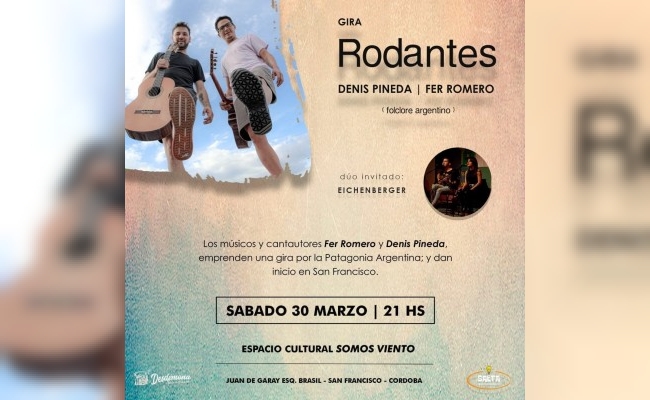 Gira  de Rodantes: Sábado 30 de Marzo a las 21 horas en Somos Viento