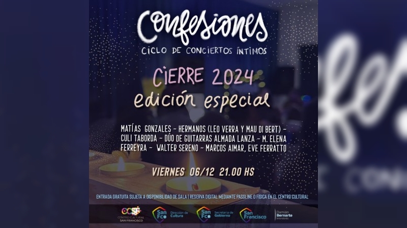 Última edición del año del ciclo de conciertos íntimos Confesiones