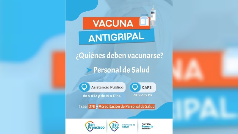 Comenzó la campaña de vacunación antigripal 2025 para personal de salud