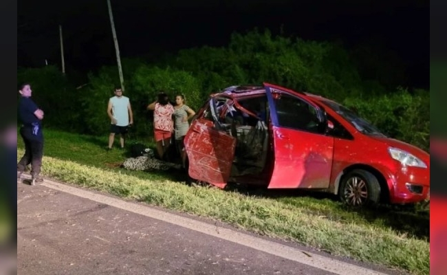 Ruta 19: Reventón de un neumático y choque contra una columna; un muerto
