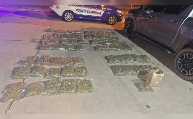 Secuestraron 33 kilos de drogas en un control policial en el Valle de Punilla