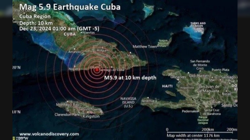 Un terremoto de 5,9 a 5,8 sacudió una región de Cuba