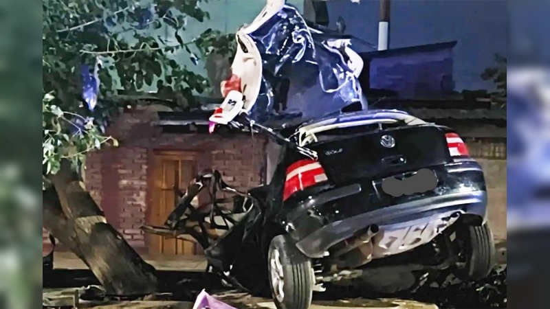 Cuatro jóvenes se mataron al chocar contra un árbol en Mendoza