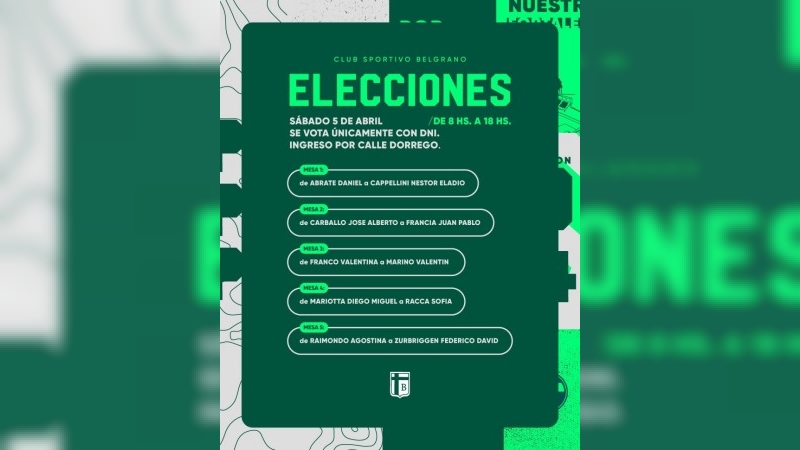 Elecciones en Sportivo Belgrano: Oportunidad para decidir el futuro del club