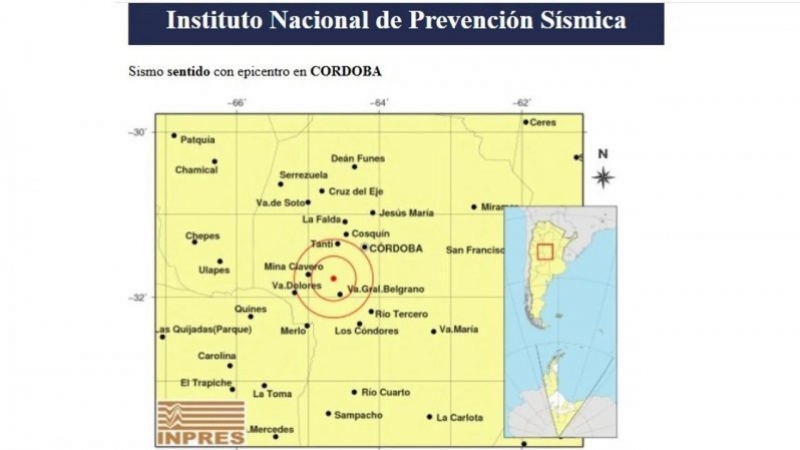 Tiembla Córdoba: cerca de Alta Gracia tuvo epicentro un sismo de magnitud 2,6