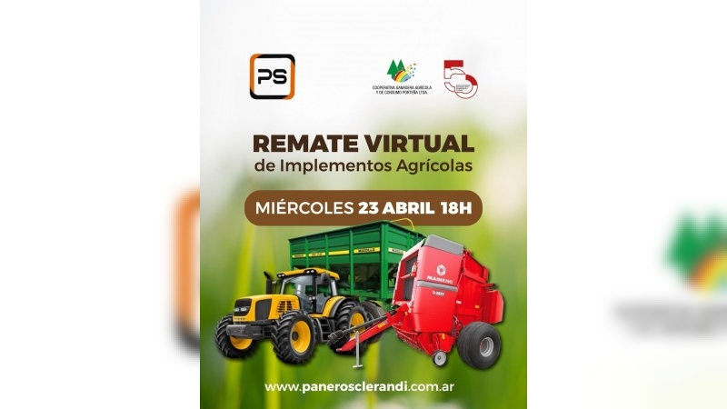 Remate virtual de Implementos Agrícolas