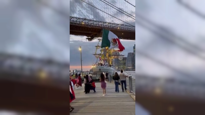 Un buque mexicano chocó contra el puente de Brooklyn en Nueva York: hay 22 tripulantes heridos