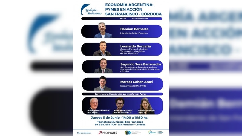 Jornada sobre PyMEs en Acción: colaboración entre el Parque Industrial San Francisco, el Municipio y la Fundación Mediterránea