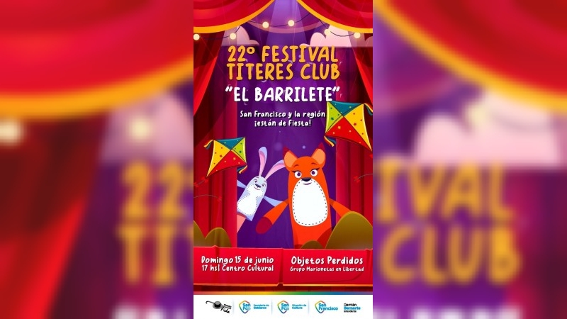 A partir de mañana San Francisco recibe el 22° Festival Títeres Club “El Barrilete”