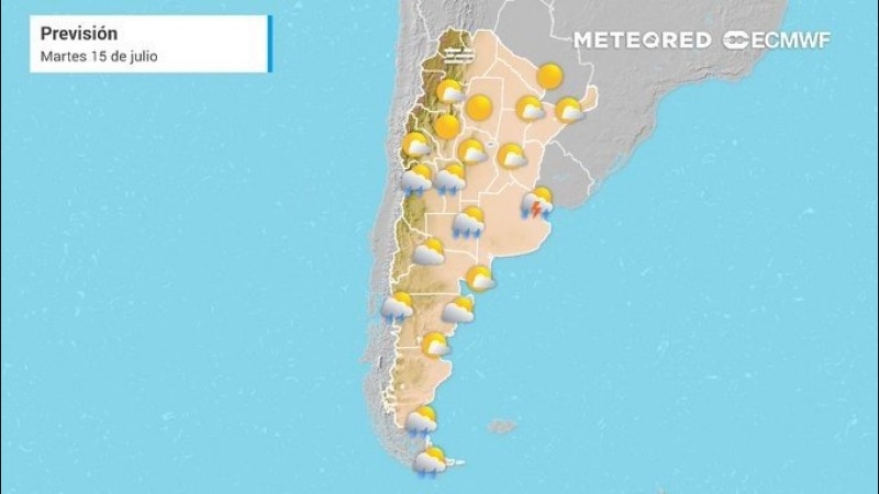 Alerta naranja del Servicio Meteorológico Nacional: tormentas severas este martes y miércoles en el centro de Argentina