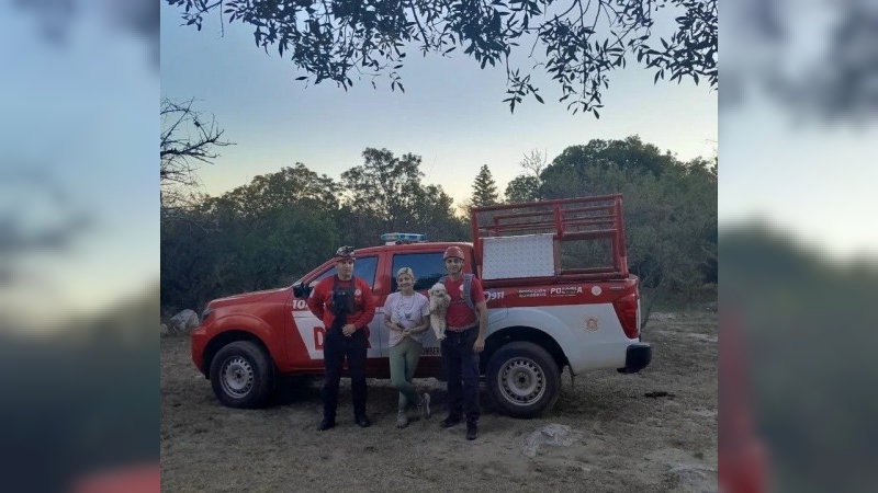Extraviadas en Piedra Encajada: fue rescatada junto a su mascota