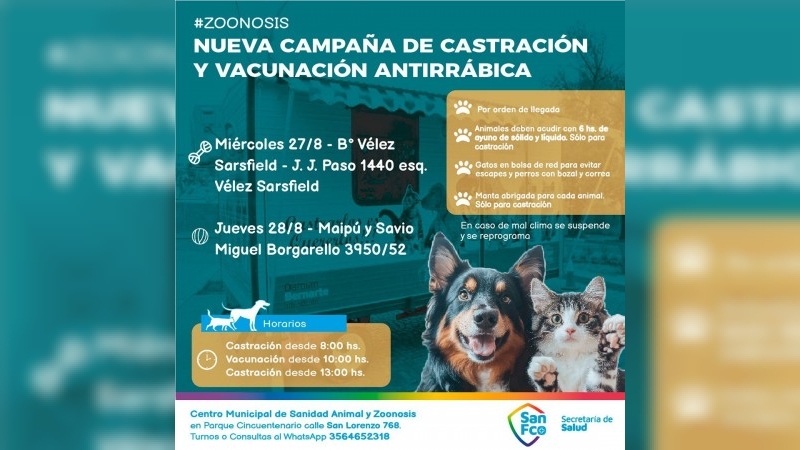 La Unidad Municipal Móvil de Sanidad Animal y Zoonosis continúa su recorrido por la ciudad