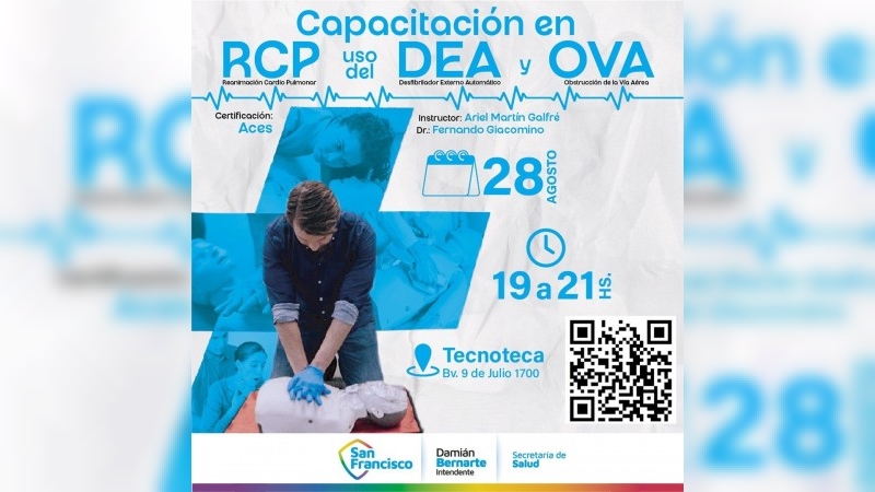 Capacitación gratuita en RCP: el jueves 28 nuevo encuentro en Tecnoteca 