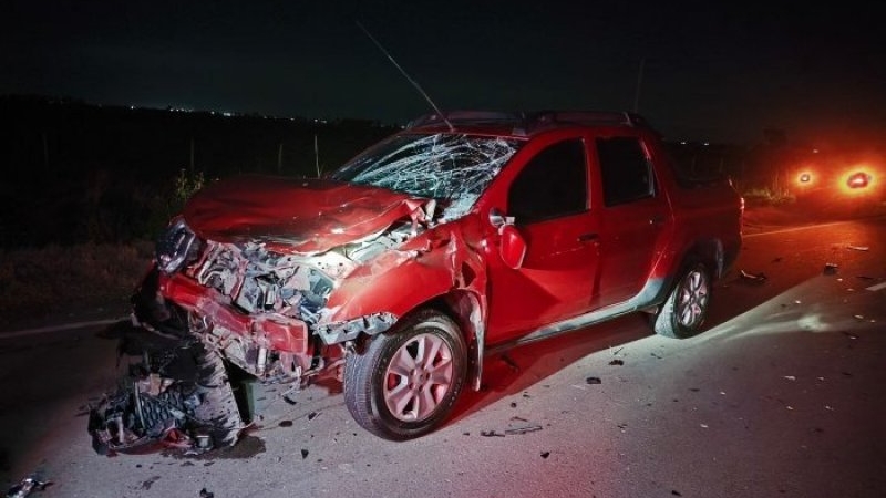 Accidente en el camino a Colonia San Pedro: Una camioneta chocó contra un vacuno