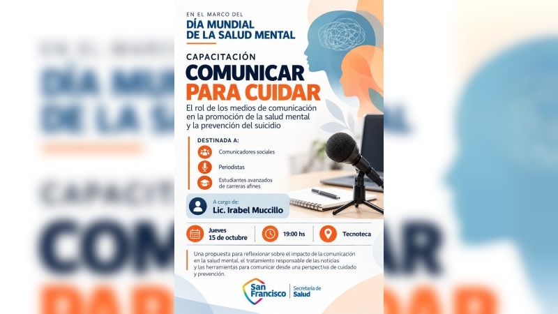 &ldquo;Comunicar para cuidar&rdquo;: la Secretar&iacute;a de Salud realizar&aacute; una capacitaci&oacute;n a periodistas sobre salud mental y prevenci&oacute;n del suicidio